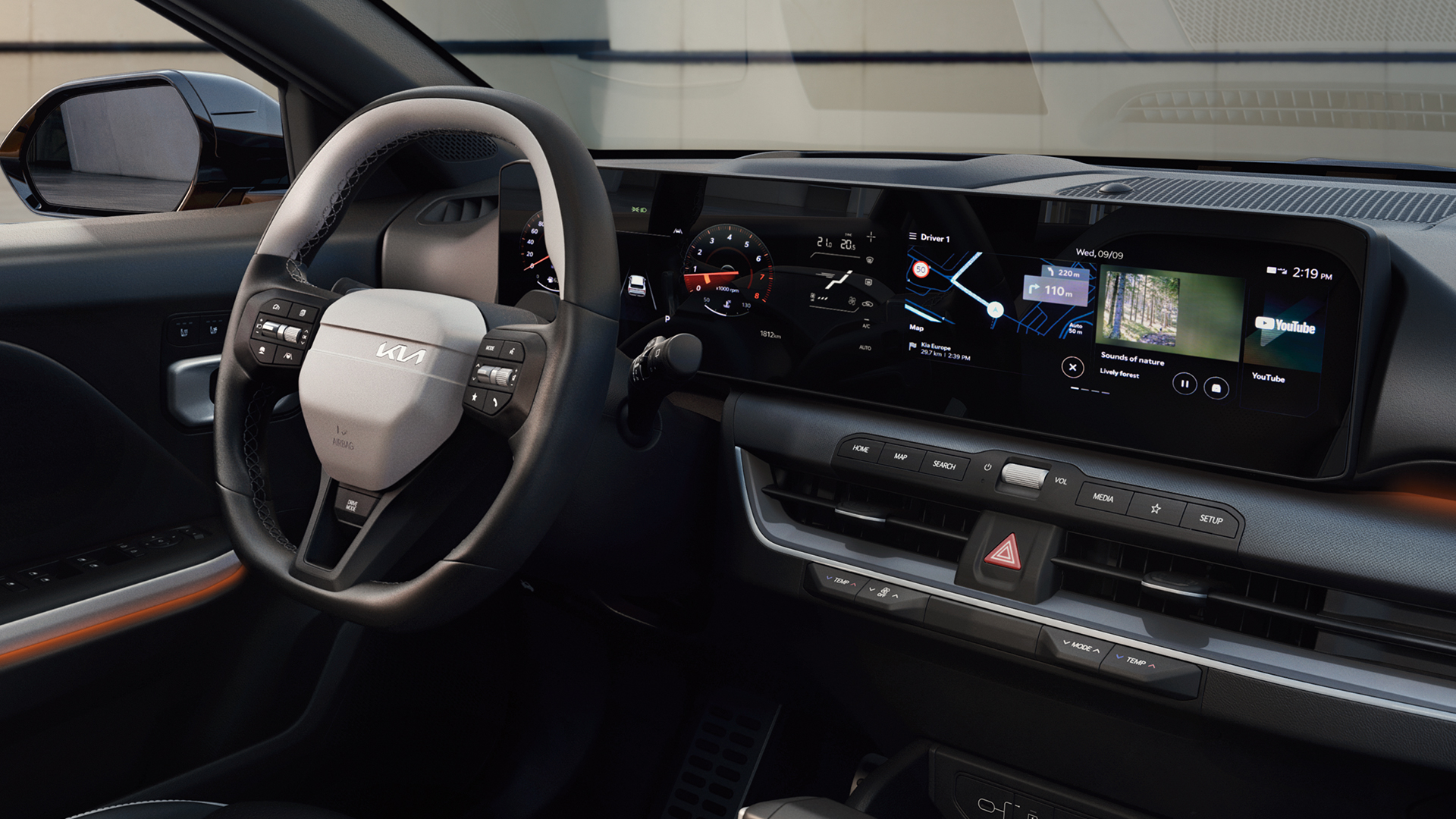 Integriertes Panoramadisplay.